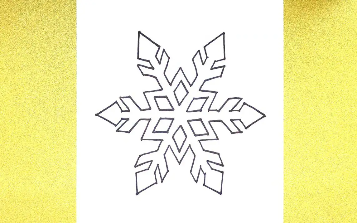 Step by Step Snowflake Drawing Tutorial