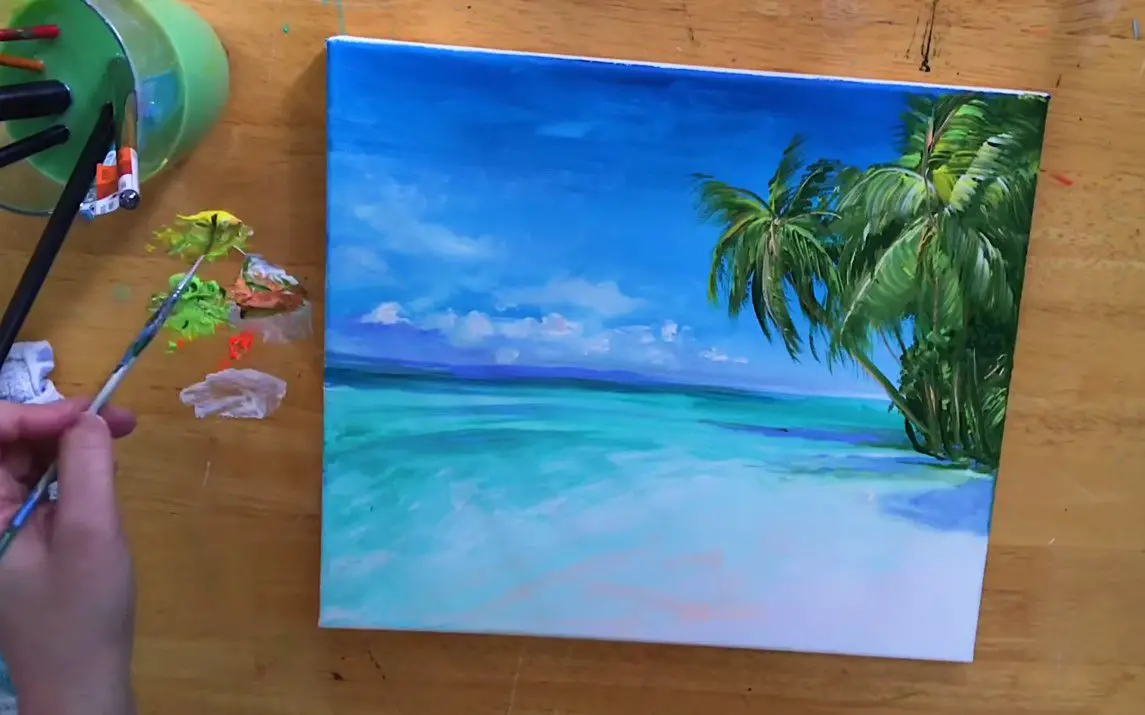 Step by Step Beach Painting Tutorial