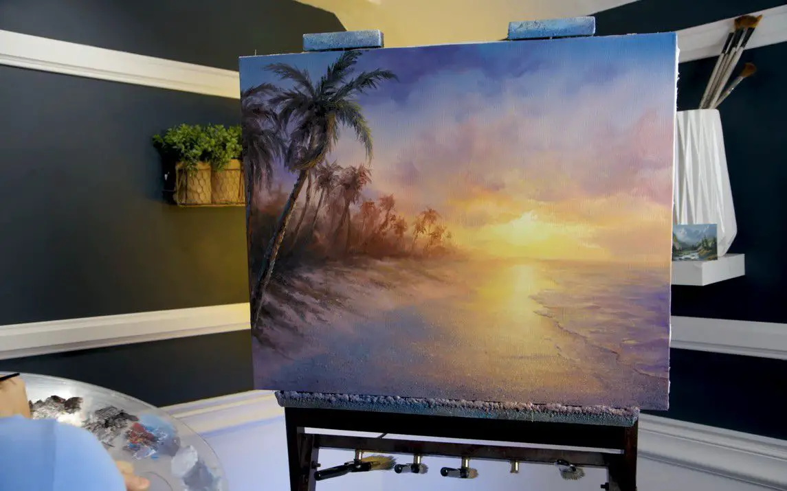 Scenic Painting of a Beach