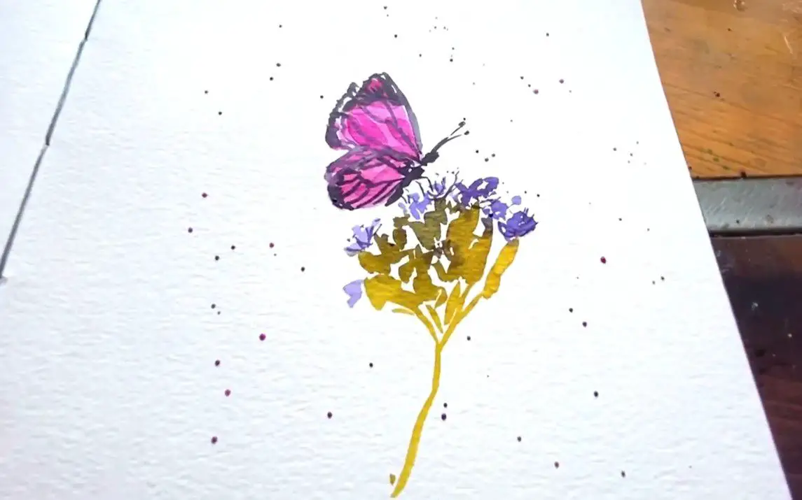 Butterfly with Loose Watercolor Painting Technique