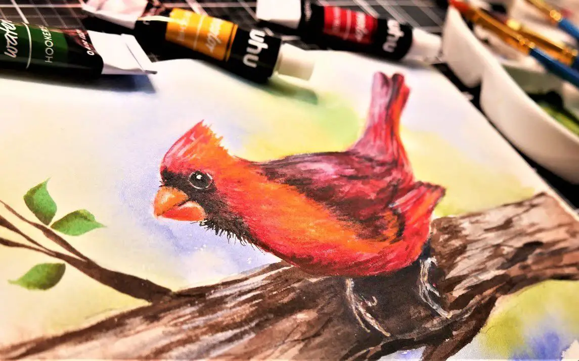 Cute Cardinal Painting Tutorial