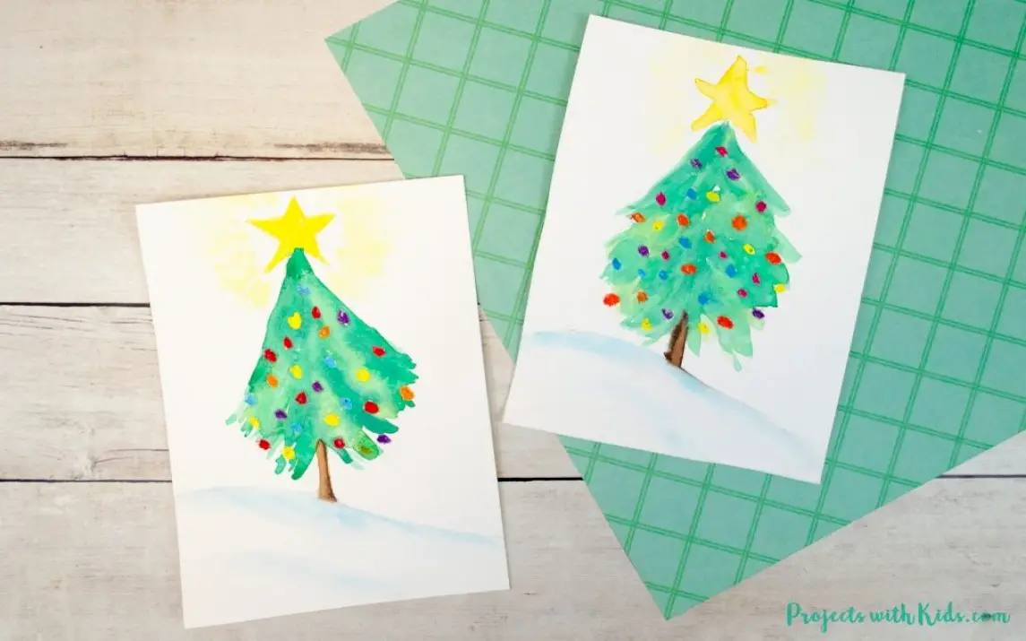 Easy Watercolor Christmas Tree