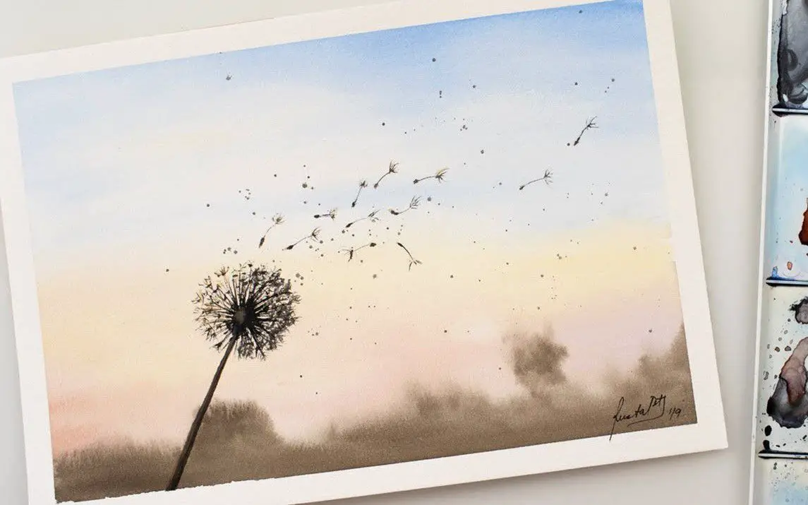 Minimalistic Dandelion Painting