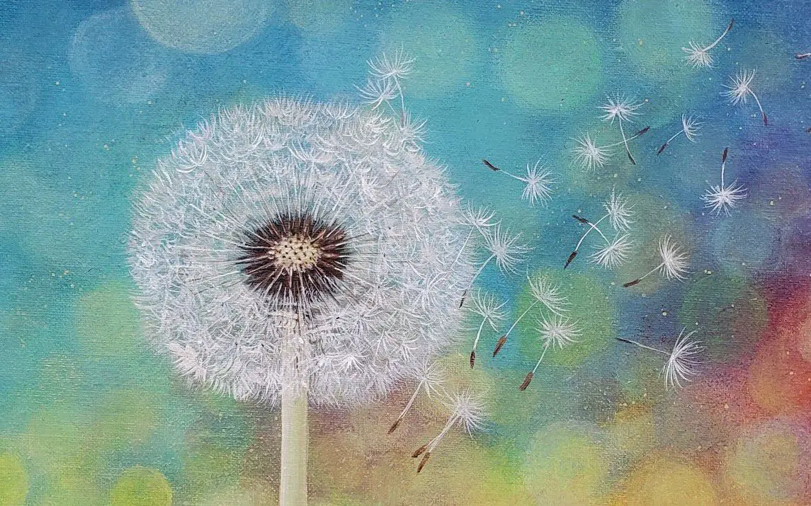 Detailed Dandelion Painting Tutorial