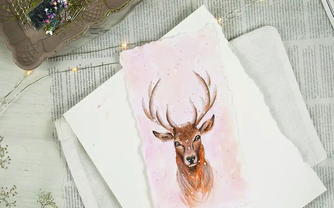 Majestic Painting of a Deer Head