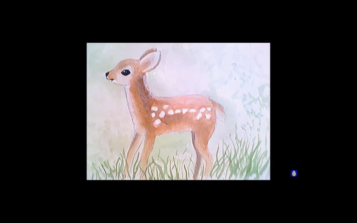 Simple Watercolor Painting of a Baby Deer