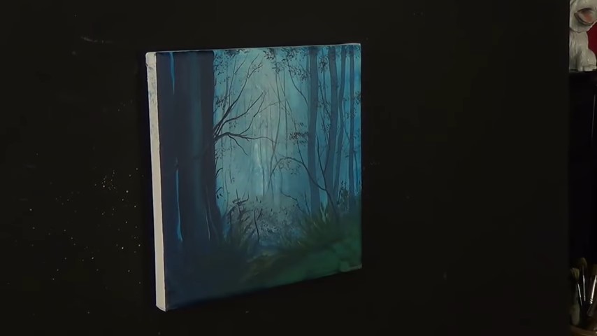 Easiest Foggy Forest Painting On Canvas