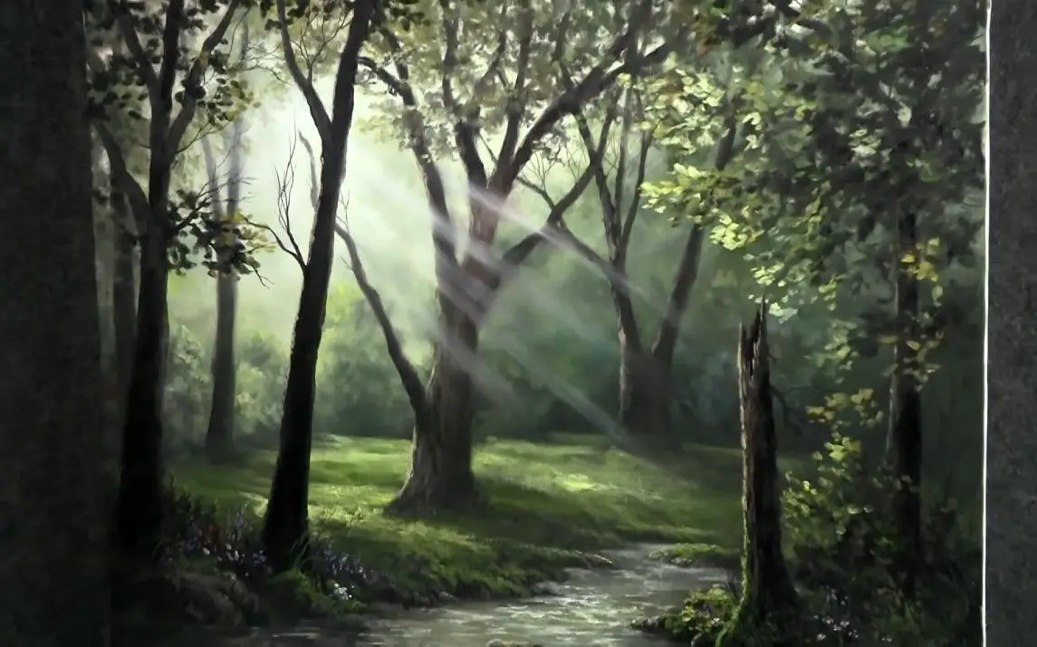 Walk In The Forest Oil Painting By Kevin Hill