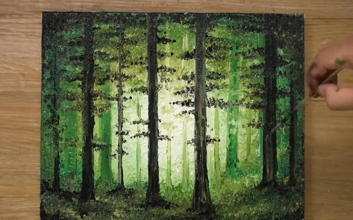 Easy Acrylic Painting Of A Forest