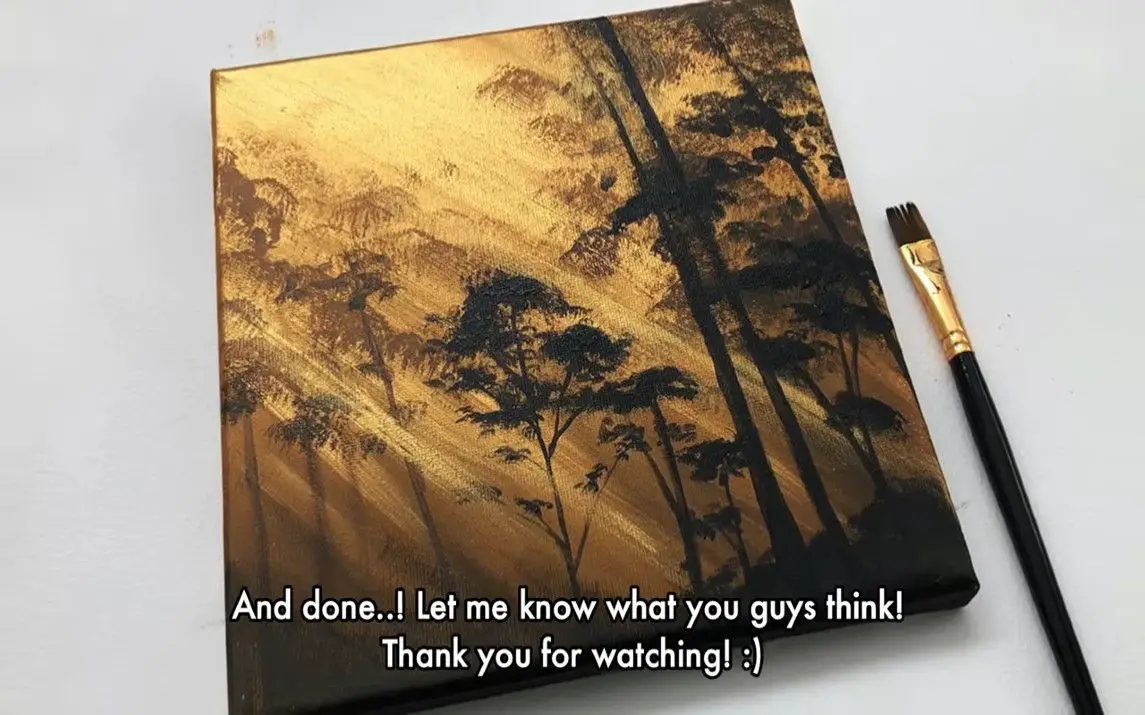 Fascinating Gold Forest Painting