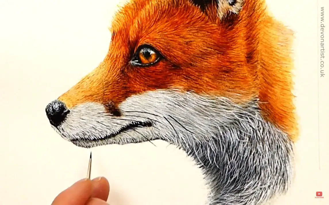 Realistic Fox Painting Demonstration