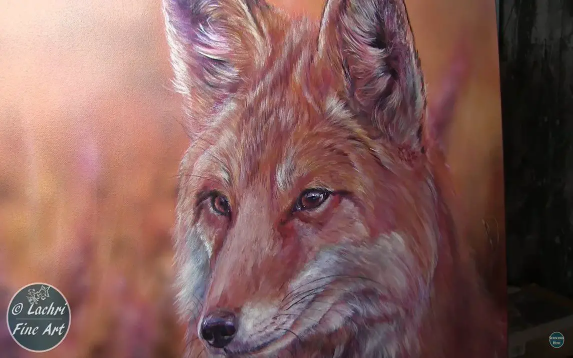 Lifelike Acrylic Painting of a Fox