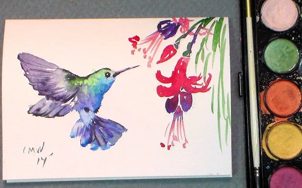 Quick and Easy Hummingbird Painting Demonstration