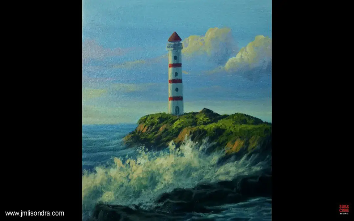 Lighthouse with Realistic Waves