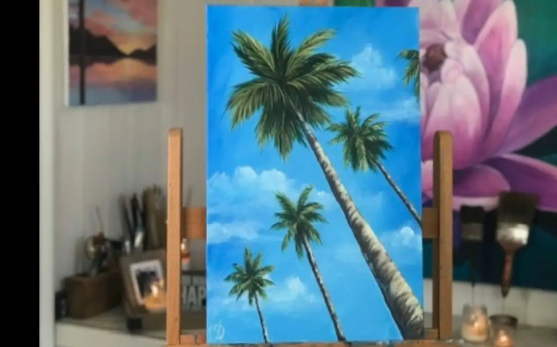 Delightful and Gorgeous Painting of Palm Trees