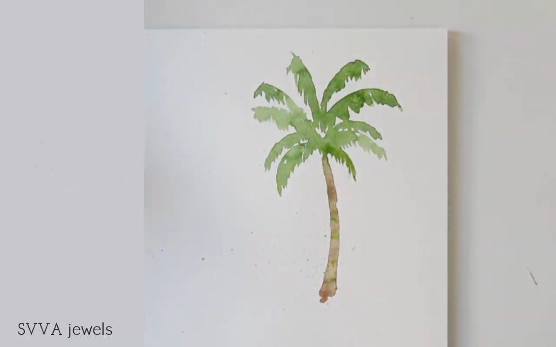 Pretty Painting of Palm Trees by SVVA Jewels