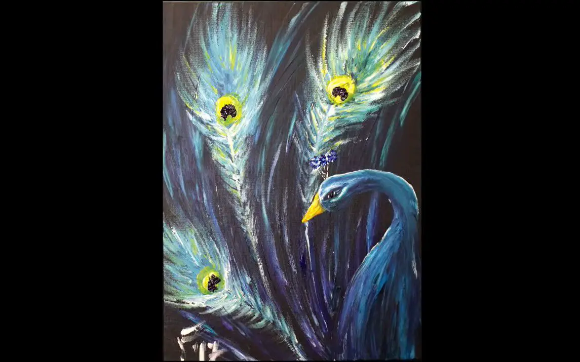 Lovely Finger Painting of a Peacock