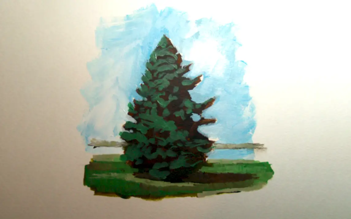 Dreamy Pine Trees in Acrylic
