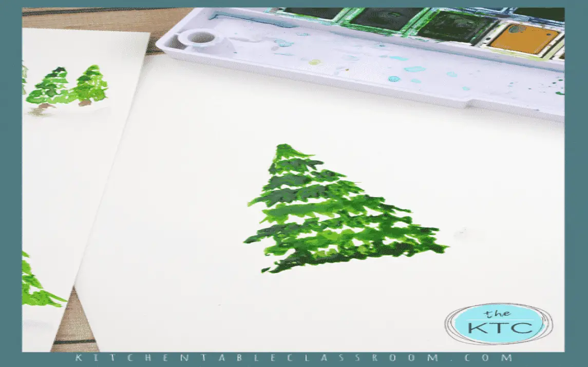 Colorful Watercolor Pine Tree Painting Tutorial