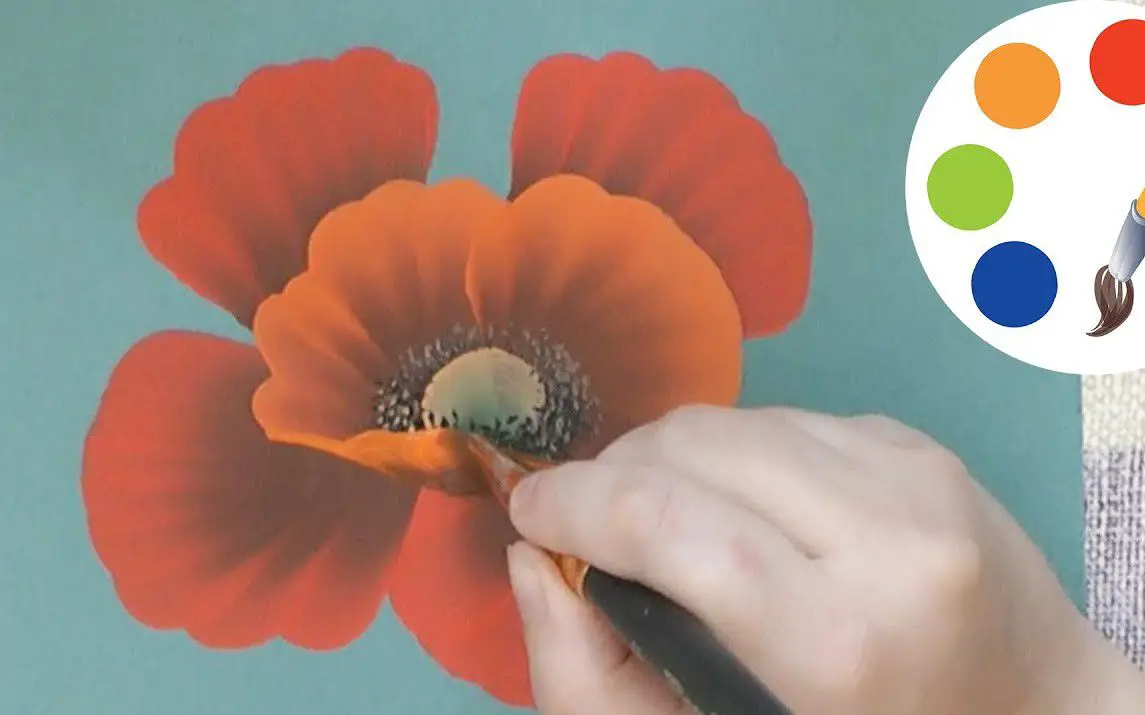 Step by Step Poppy Painting Tutorial