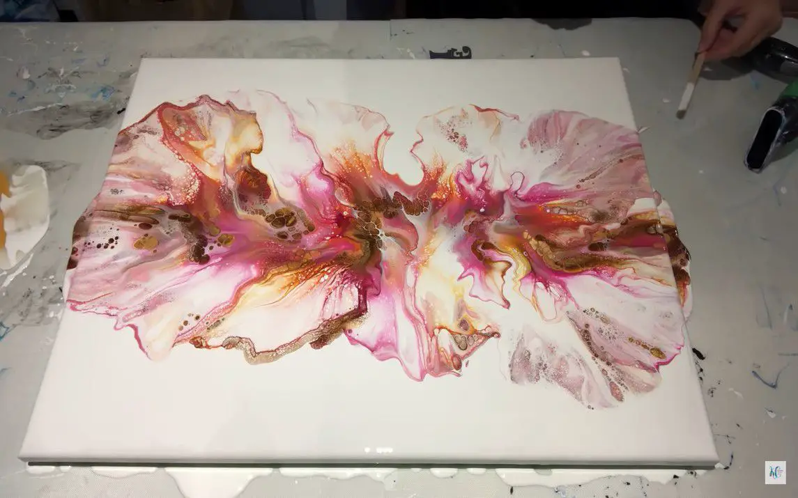 Breathtaking Fluid painting of a Rose