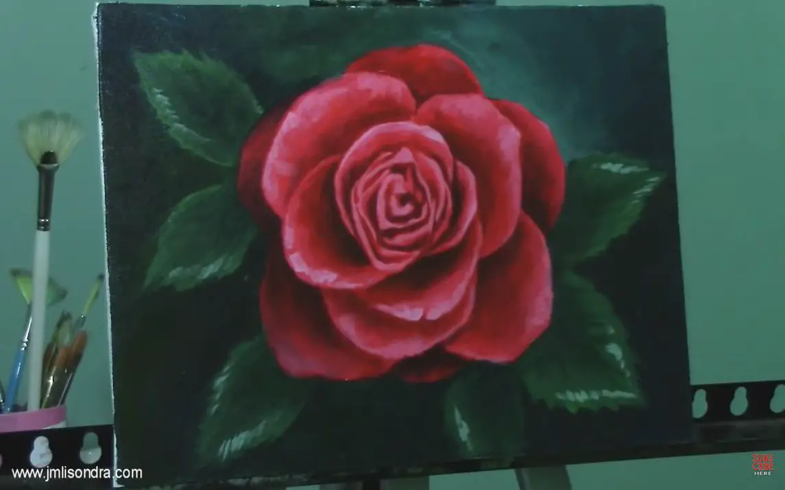 Stunning painting of a Rose using Acrylics