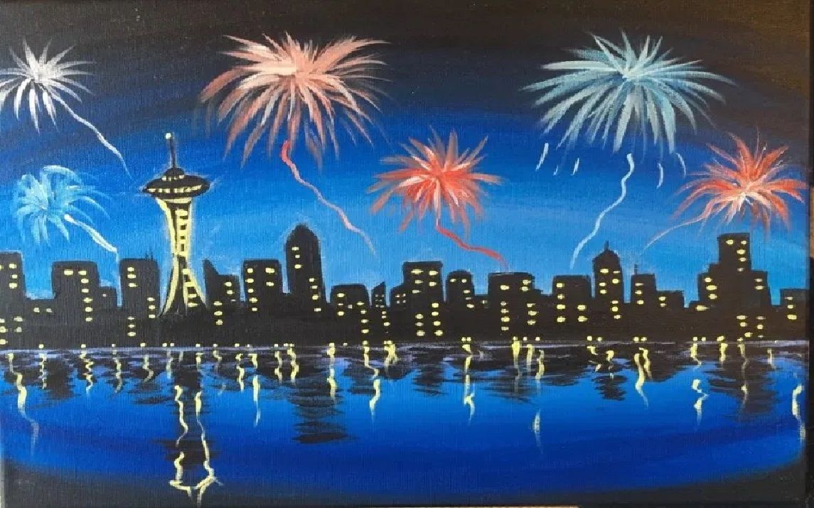 Cityscape Painting – Space Needle
