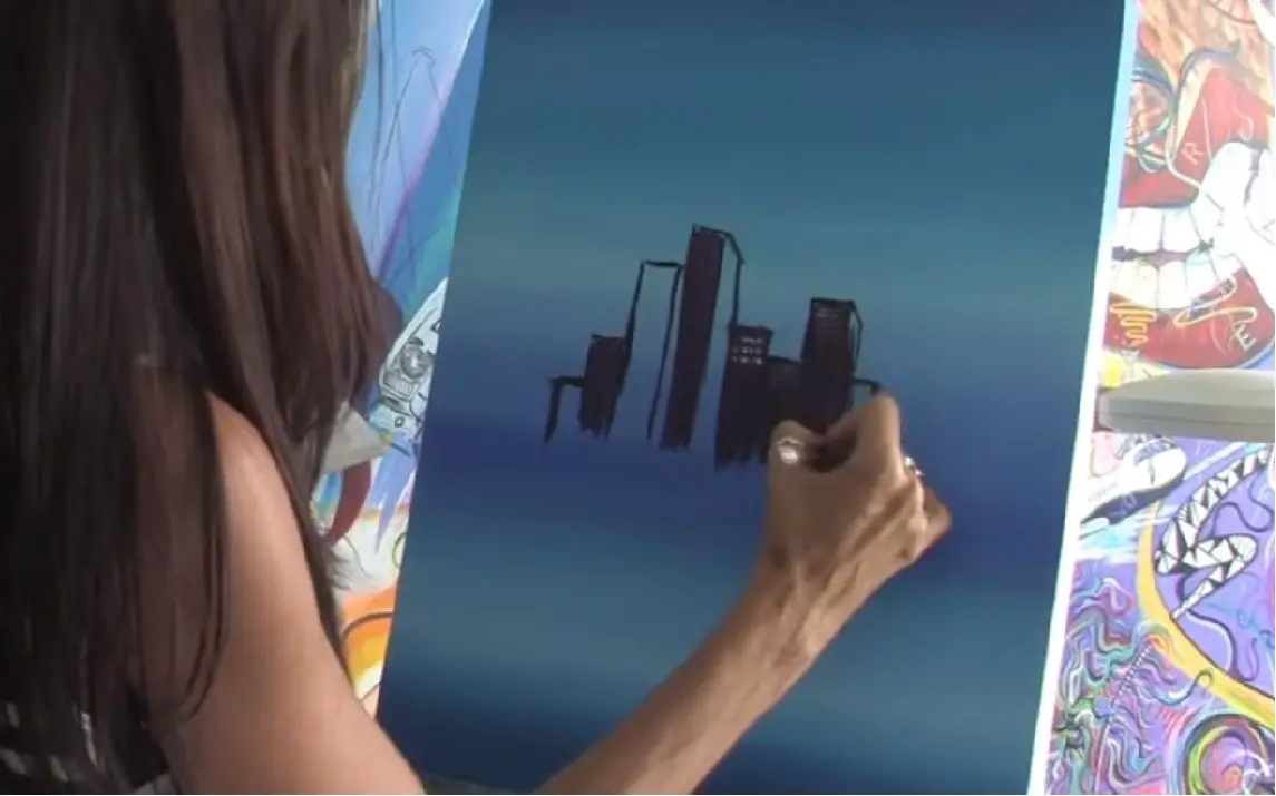 Painting With Acrylics : How to Paint a Skyline