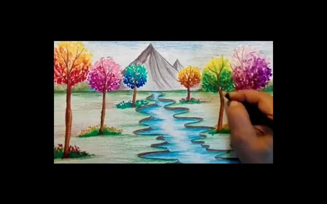Spring Scenery Painting for Kids