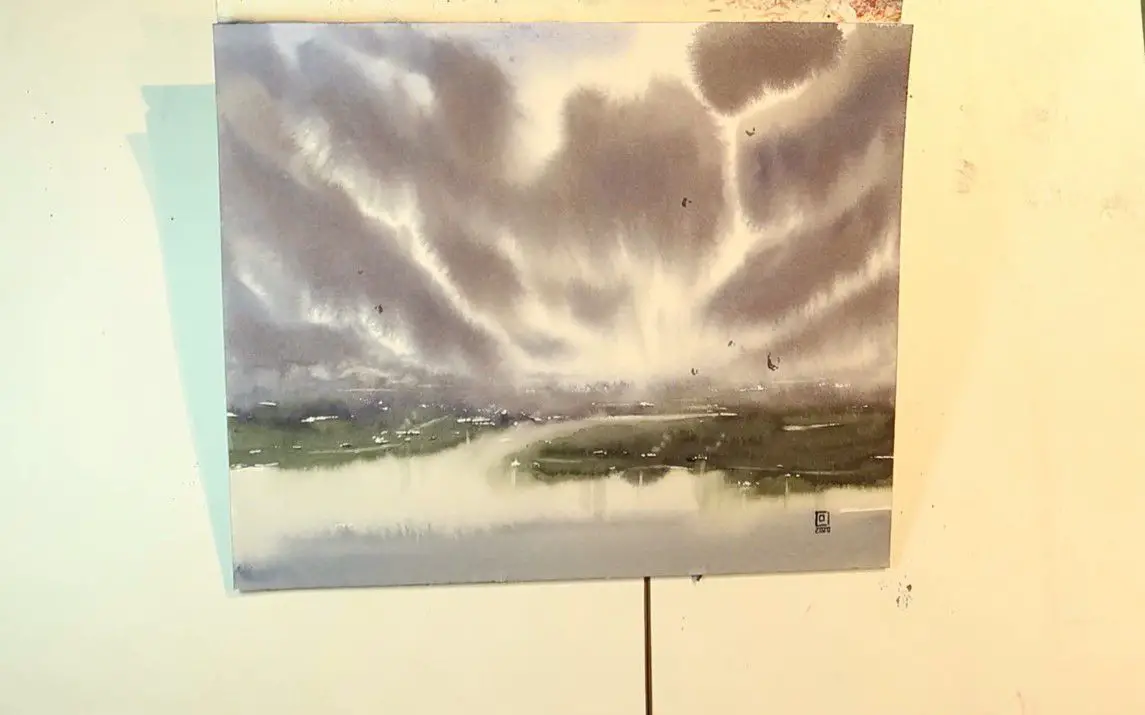 Dramatic Painting of a Stormy Sky