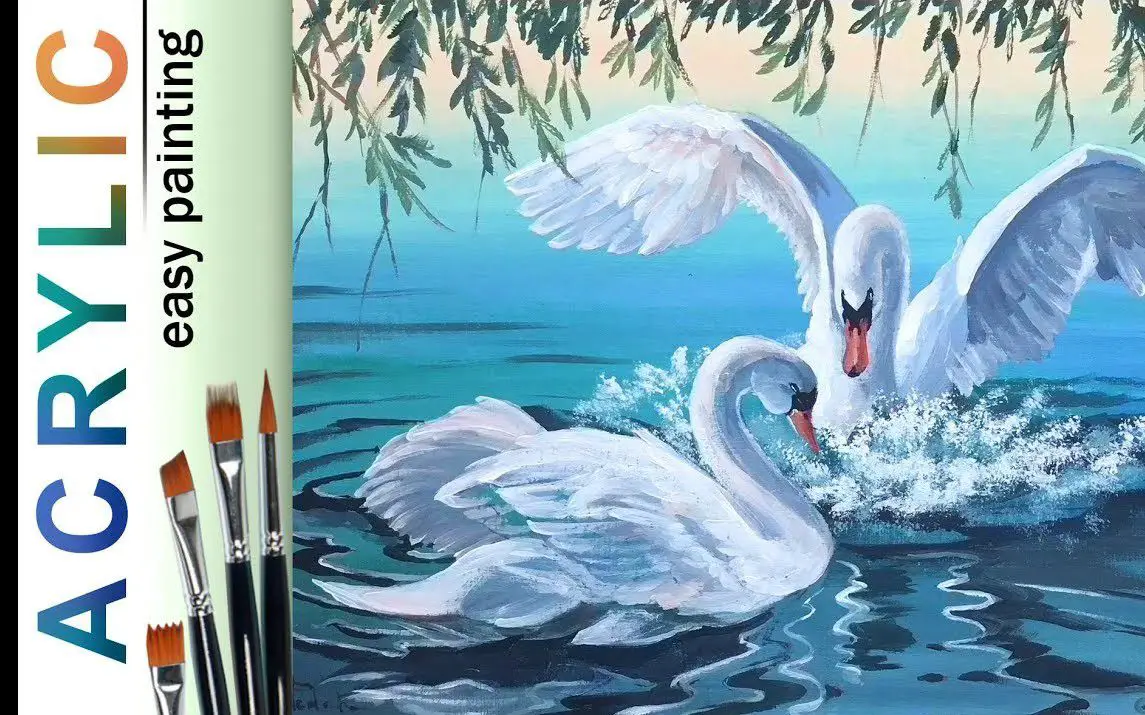 Quick Swan Painting Demonstration in Acrylics