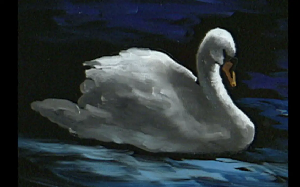 Simple Swan Painting in Oil