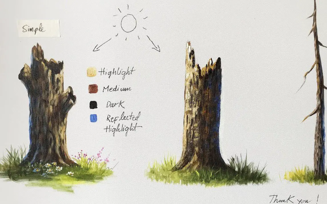 Detailed Tree Trunk Painting Tutorial