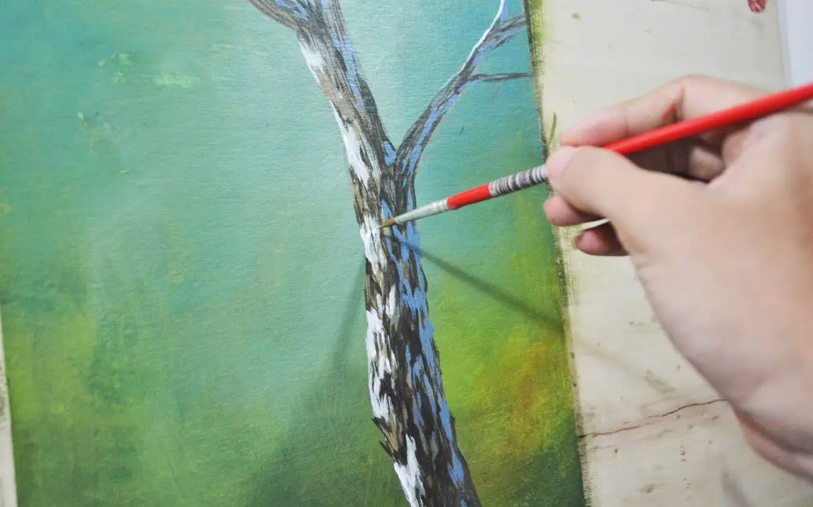 Beautiful Painting of a Tree Trunk