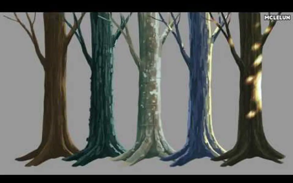 Quick Tree Trunk Digital Painting Demonstration