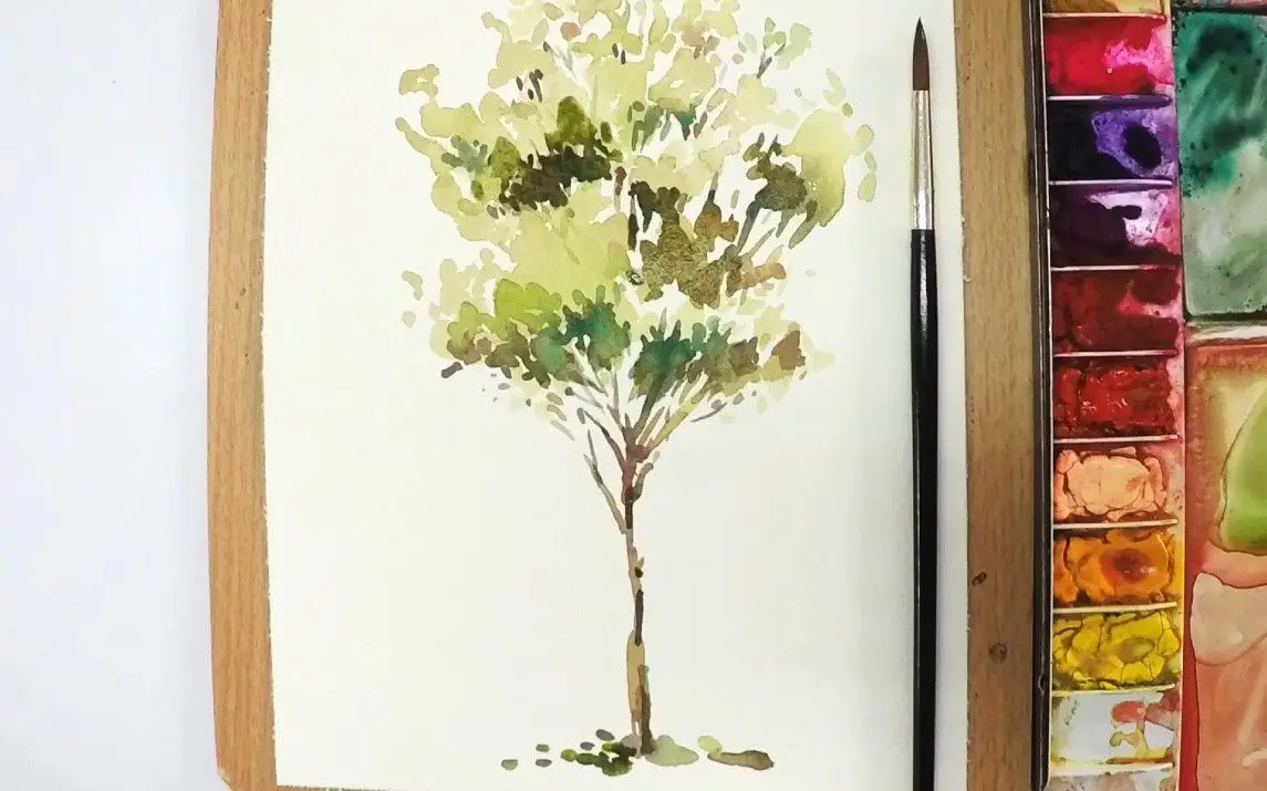 Gorgeous Watercolor Tree Painting By JayArt