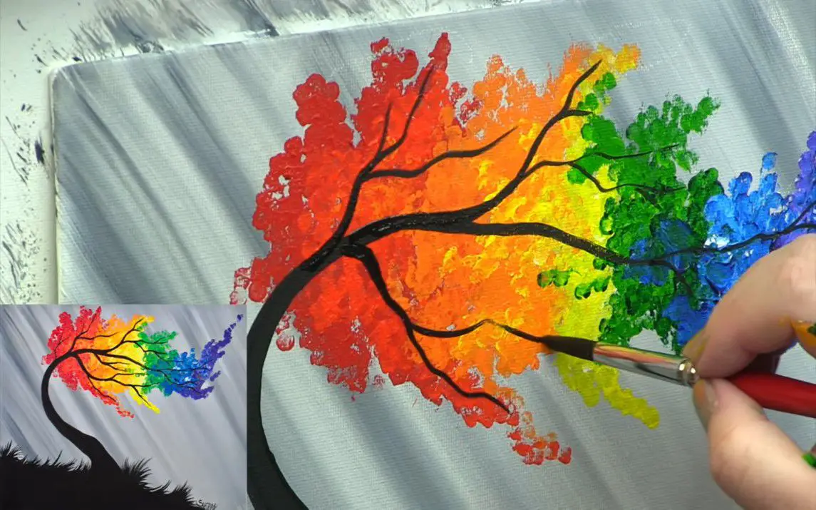 Rainbow Tree Abstract Art