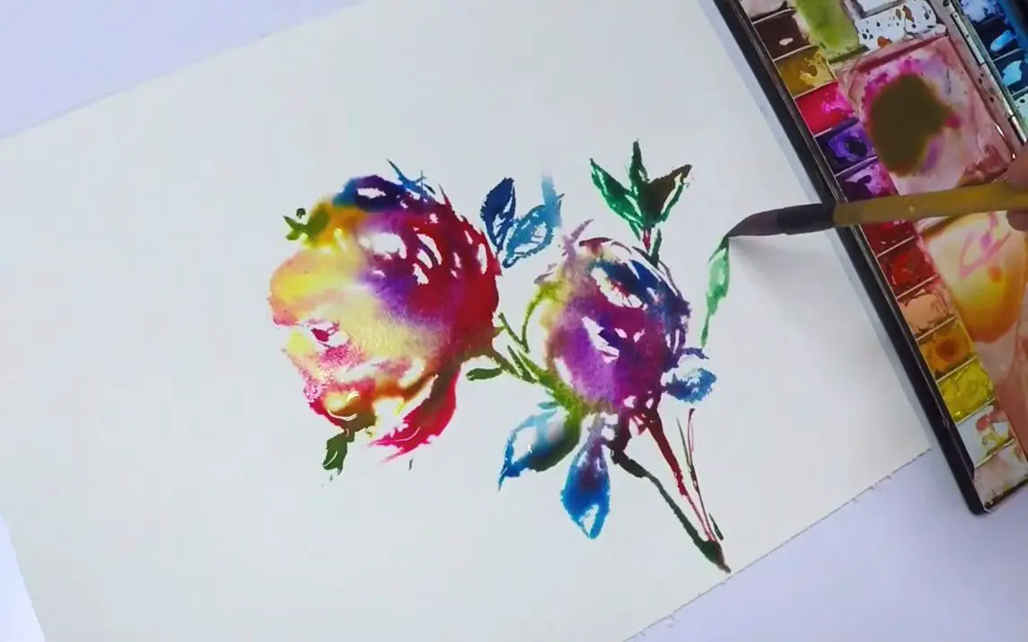 Colorful Abstract Flower Painting