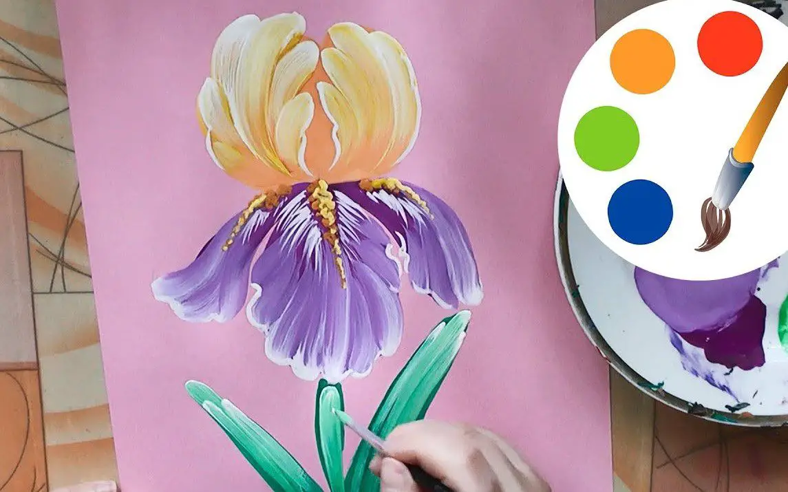 Simple Painting of an Iris