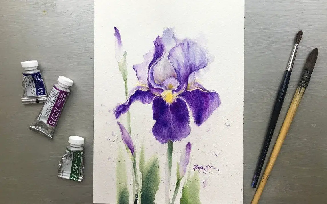 Iris Painting  Tutorial for Beginners