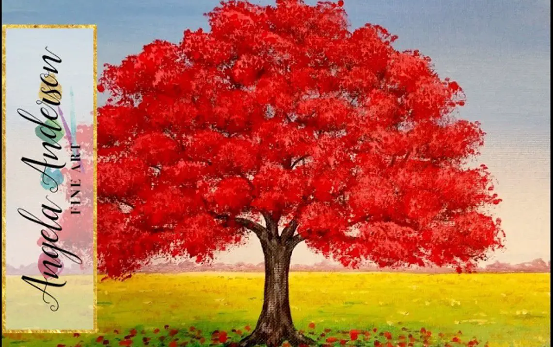 Beautiful Red Oak Tree Painting