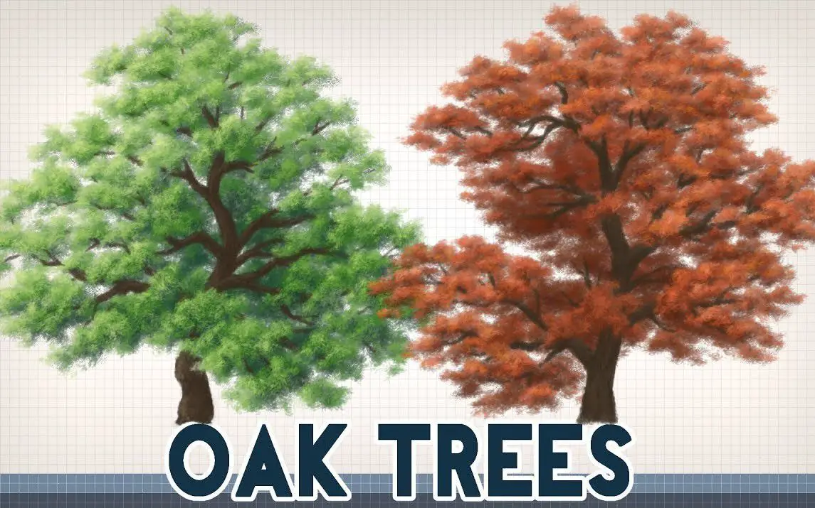 Beautiful Digital Painting of an Oak Tree
