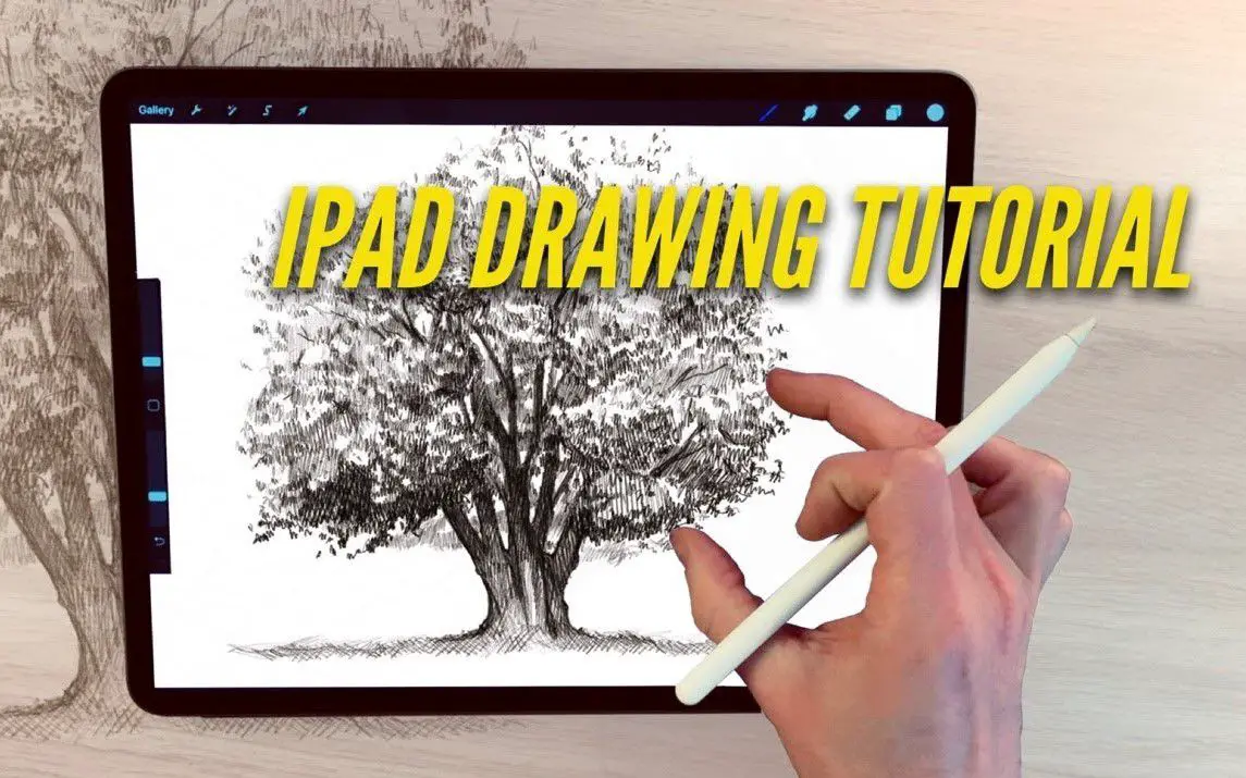 Majestic Digital Drawing of an Oak Tree