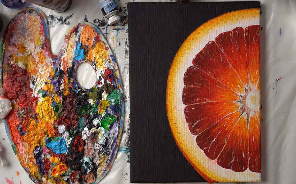 Stunning Painting of a Slice of Orange