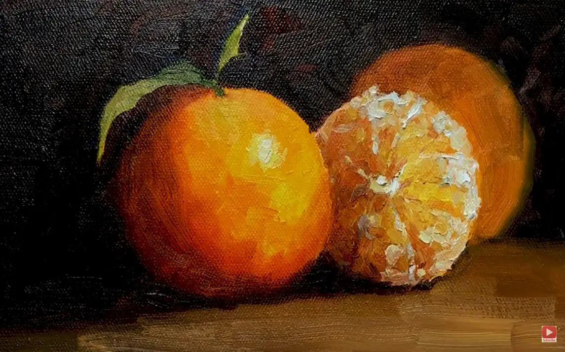 Visually Appealing Painting of an Orange