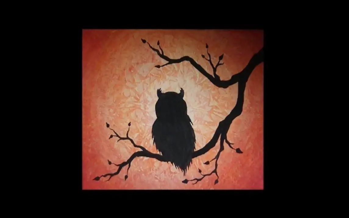 Owl Silhouette Painting Demonstration