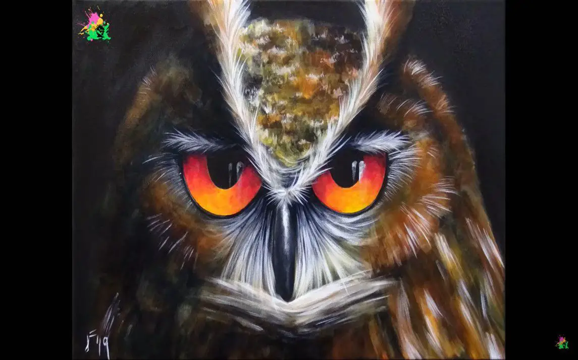 Realistic Owl Painting