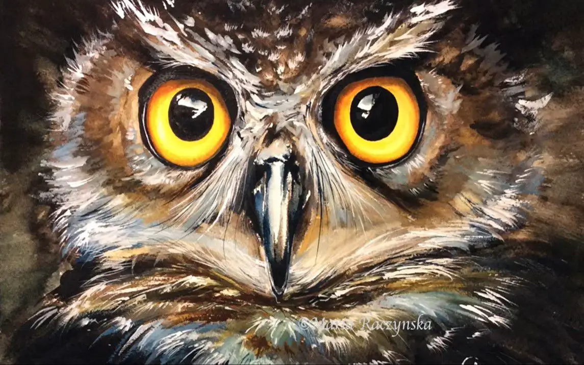 Striking Owl Painting