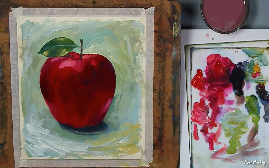 Blood Red Apple Painting