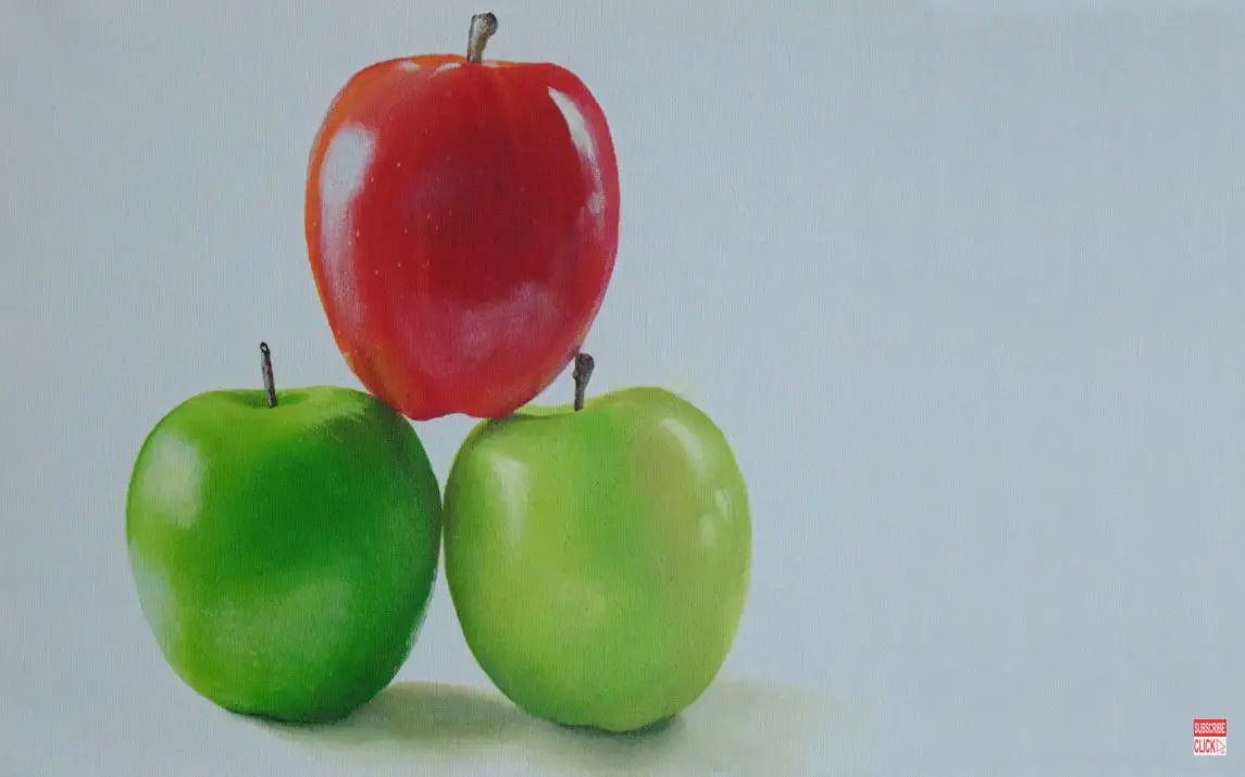 Beautiful Painting of Apples in a Variety of Colors